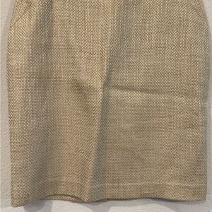Ann Taylor 12 Petite Tweed Skirt – Gold & Tan, Elegant, Knee-Length